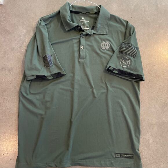Colosseum Norte Dame Fighting Irish Army Green Polo shirt mens XL Collegiate - Picture 3 of 6